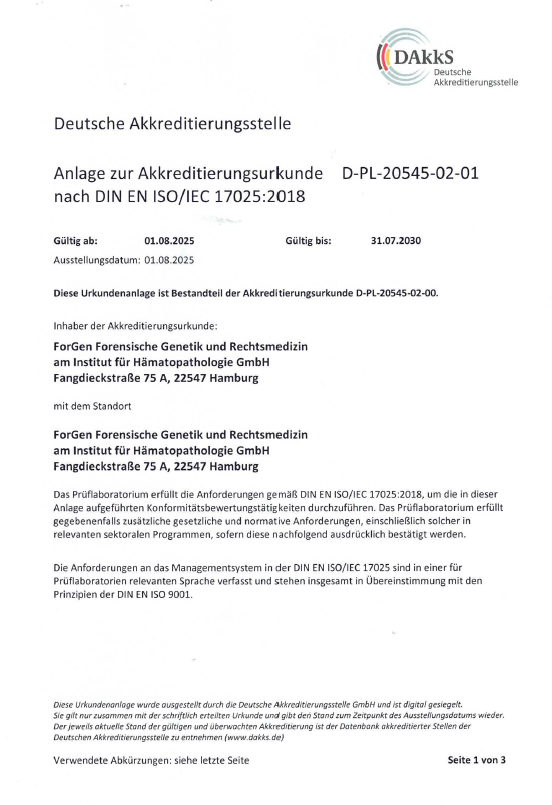Akkreditierungsurkunde ForGen