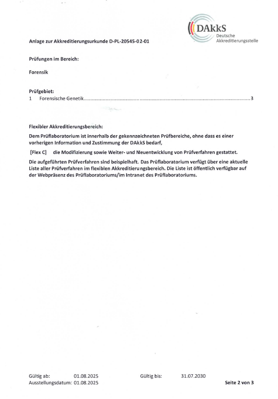 Akkreditierungsurkunde ForGen