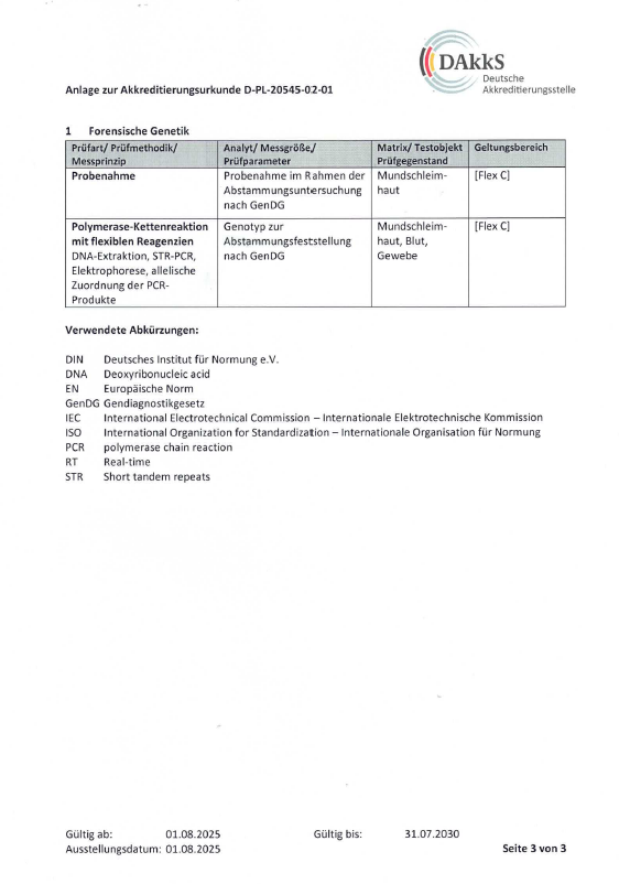 Akkreditierungsurkunde ForGen